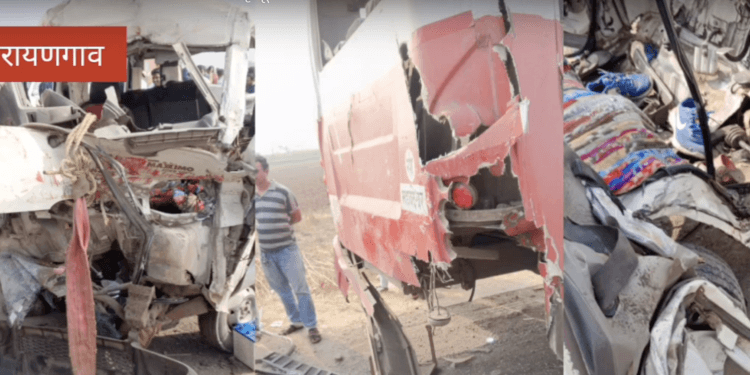 पुणे-नाशिक महामार्गावर भयावह अपघात; आयशर आणि एसटीच्या दरम्यान मैक्सिमो चिरडली, 9 प्रवाशांचा मृत्यू